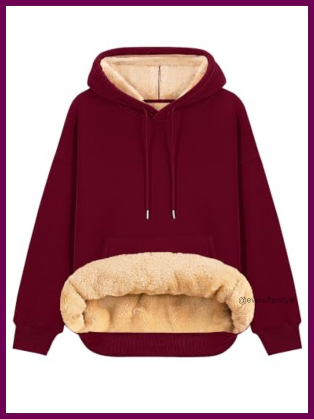 Sherpa Lined Hoodie Pullover Oversized Warm Winter Sweatshirt